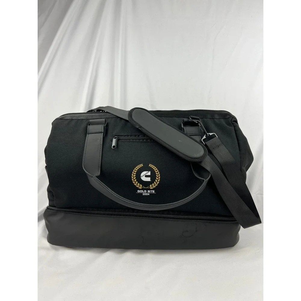 Cummins Hit Promo Duffel Bag Unisex Large Black Gold Site 2024 Travel Weekender